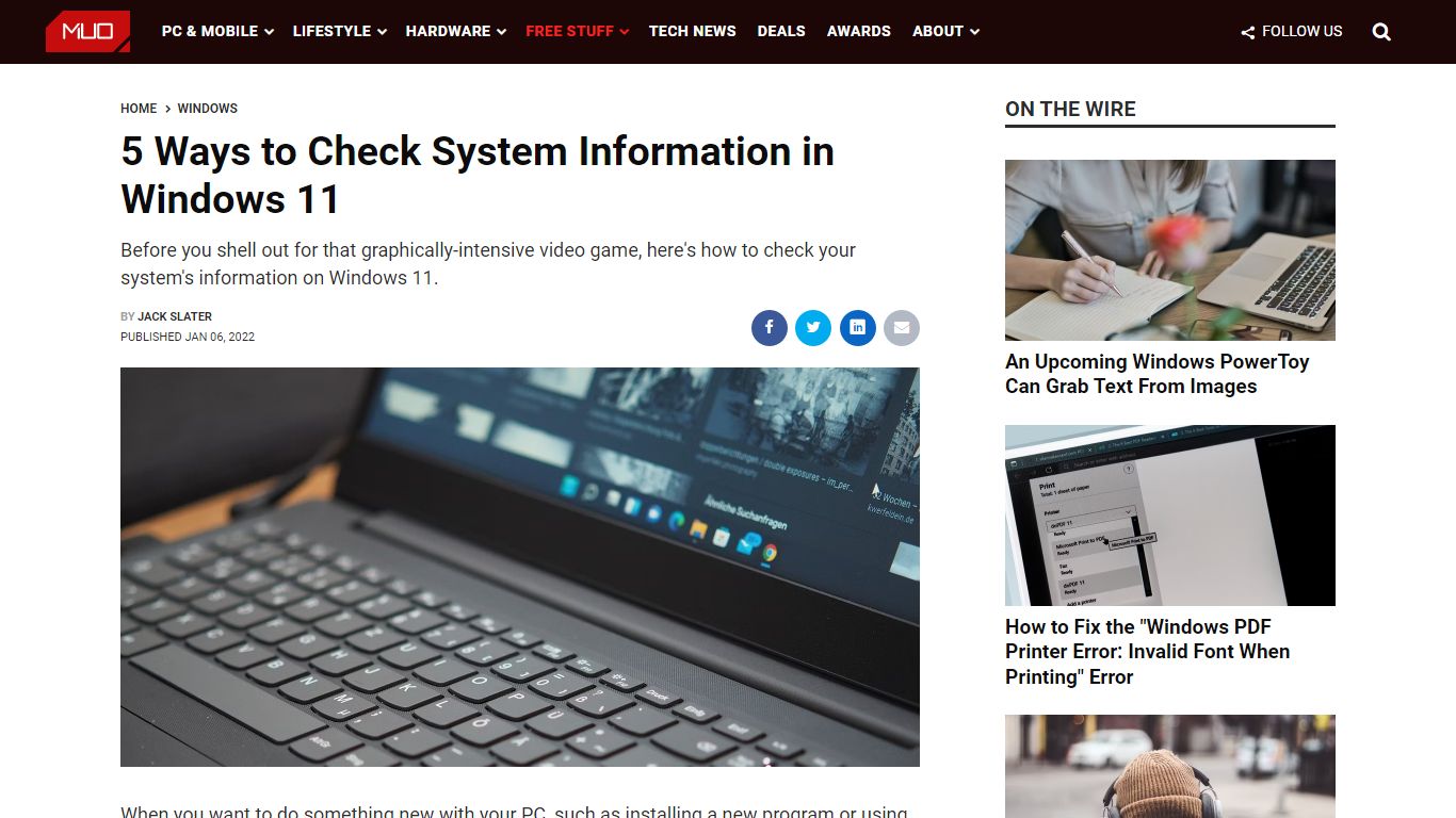 5 Ways to Check System Information in Windows 11 - MUO